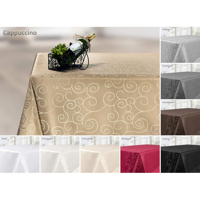 Скатертина BEAUTEX дамаські орнаменти - не залізна скатертина - стійка до плям, легка в догляді столова білизна - скатертина, квад