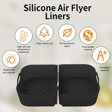 Аерофритюрниця Cathpetic Silicone Mold для Ninja Foodi Flexdrawer AF500EU.110.4L25.2L Ninja Af500 Silicone Mold Black, Ninja Foodi Flexdrawer Accessories Black-110.4L25.2L