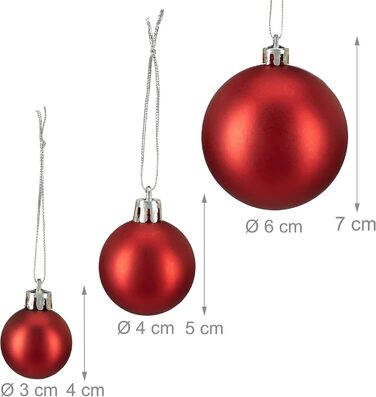 Різдвяні кульки набір із 100 шт червоні Relaxdays