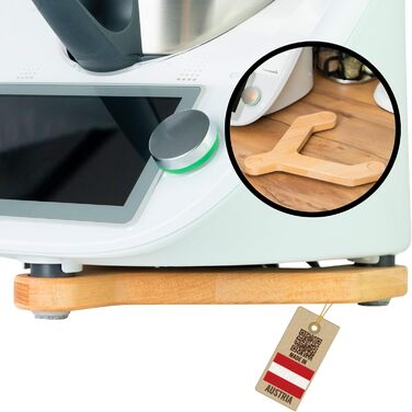 ЗРОБЛЕНО В АВСТРІЇ - Thermomix Gleitbrett aus Solid Holz Buche - Справжнє ковзання завдяки повстяним ковзанням - Мінімалістичний дизайн, 6 und TM5 -