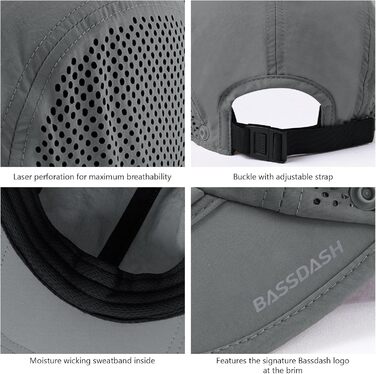 Складаний капелюх від сонця з UPF 50, портативний, для чоловіків і жінок, для гольфу, походів, один розмір, світло-сірий, зі складним козирем