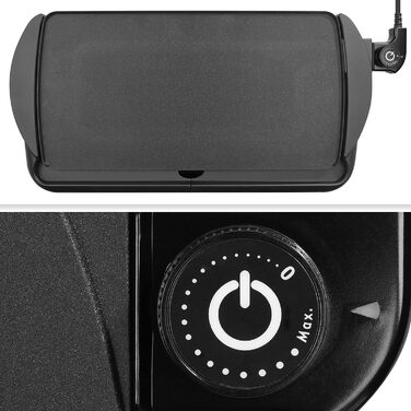 Електричний настільний гриль Duronic GP20 2000 Вт, гриль Plancha Teppanyaki, пластина для гриля 52 x 27 см, плоска антипригарна поверхня для легкого очищення, плавне регулювання температури, окономіякі