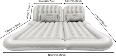 Автомобільний матрац MINRS 120 x 170 см, надувний матрац, самонадувальний, з повітряним насосом та подушкою, водонепроникний, портативний надувний матрац для подорожей, кемпінгу, активного відпочинку на свіжому повітрі (сірий)