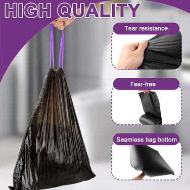 Чорних пакетів для сміття (25 л) зі шнурком, стійких до розривів та протікання, для баків об&39ємом 25-35 літрів, 9 рулонів, 261