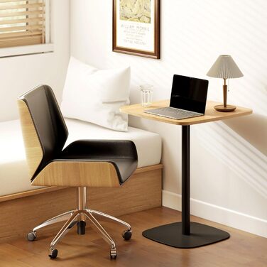 Обідній стіл HOMCOM, сучасний кухонний стіл для 2 осіб, квадратний обідній стіл 60 x 60 см зі сталевим каркасом, для кухні, їдальні, вітальні, натуральне дерево