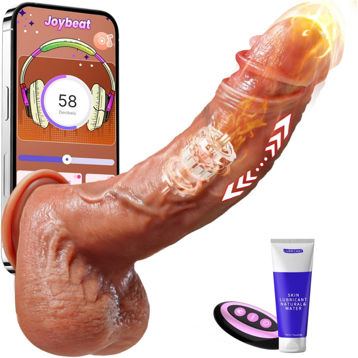 Покращений інтерактивний вібратор для пеніса зі штучним інтелектом 5-в-1, фалоімітатор XXL з штовхаючою, вібруючою та зігрівальною секс-іграшкою для жінок, комплекти вібраторів з рідкого силікону для анального сексу для жінок з присоскою, тілесно-коричнев