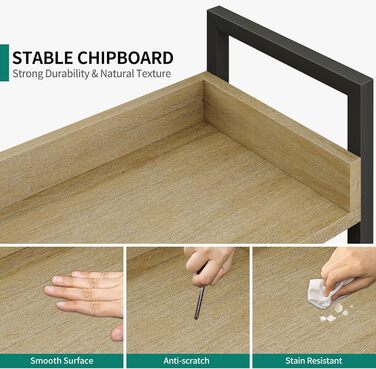 Ярусна книжкова полиця, висока, вузька, тонка дерев&39яна полиця, промисловий склад для вітальні, домашнього офісу дубове покриття (30Г x 64Ш x 160В см), 5-