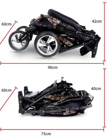 В 1 коляска коляска з автокріслом в комплекті дитяче автокрісло пеленальна сумка дощовик москітна сітка повна гума шини чорні/троп