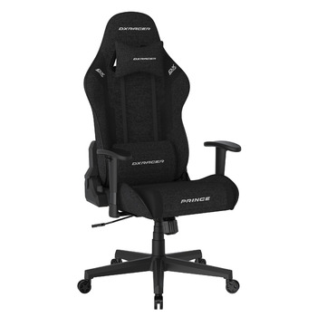 Ігрове/офісне/пильне крісло DXRacer Prince L PF132 з функцією гойдання, поворотне крісло з регульованою висотою, ергономічне крісло керівника, чорне, DXRacer PRINCE / тканина