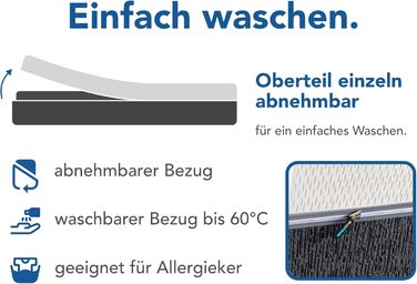 Матрац BMM 90x200 см easyone H3 середньої жорсткості/5-шарова гібридна система пружин Boxspring/Пружинна основа Pocket Springs у поєднанні з піною/Ергономічний 7-зонний матрац, висота 22 см/Матраци Вироблено в Німеччині 90 x 200 см