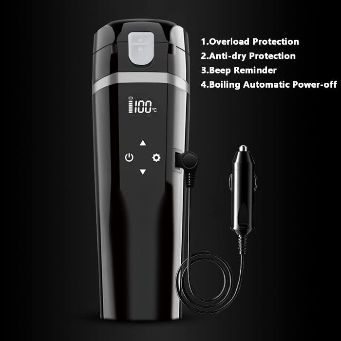 Дорожній чайник Baceyong 24V/12V для автомобіля/вантажівки, портативний електричний автомобільний термос-глечик для подорожей