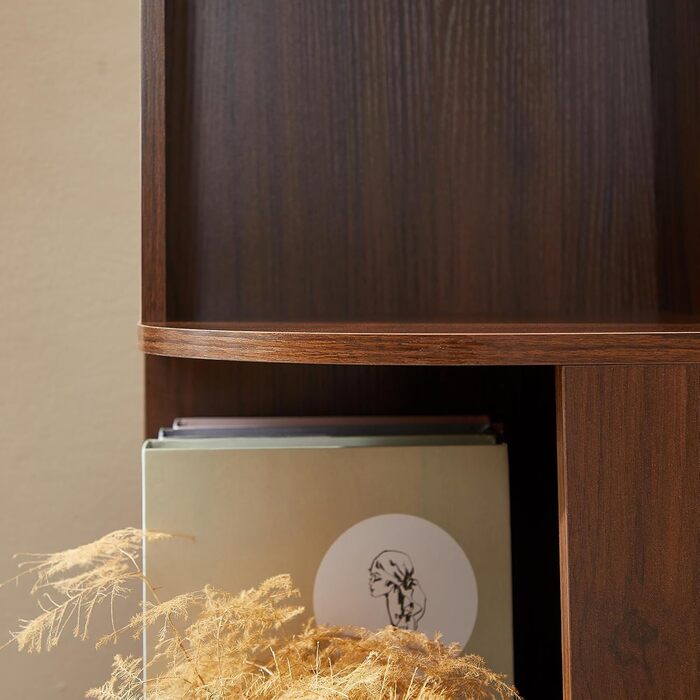 Вінтажна книжкова полиця, книжкова полиця, окремостояча книжкова полиця з 5 полицями, книжкова шафа, кутова полиця, дерев&39яна книжкова полиця, полиця для вітальні, спальні, домашнього офісу, 28,5x28,5x173 см (Ш)