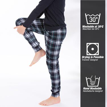 Комплект піжами/костюму LOREZA для хлопчика з довгими рукавами, 100 бавовняний інтерлок, картатий, теплий, розмір 140-146, модель 1