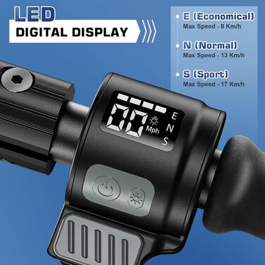 Електросамокат Caroma для дітей віком 8-12 років, швидкість до 16 км/год та запас ходу 8 км, електричний самокат для дітей з різнокольоровими вогнями, світлодіодним дисплеєм, регульованою швидкістю та висотою, легкий складаний електричний самокат 150 Вт-E