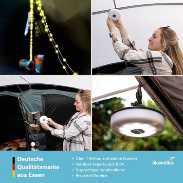 Ліхтар для кемпінгу Skandika Glittra Акумуляторний світлодіодний ліхтар, 10 м світлодіодна стрічка, до 210 люмен, із зарядним кабелем USB Type-C, 1800 мАг, 2 кольори світла, 5 режимів світла Ліхтар для кемпінгу, активного відпочинку на свіжому повітрі, по