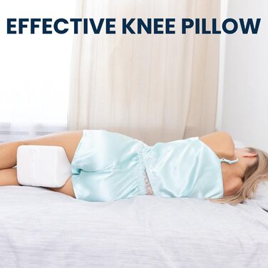 Колінна подушка Everlasting Comfort для сну - подушка для ніг для додаткового комфорту в області стегон, спини та колін - клиноподібна подушка для сну на боці з регульованим ремінцем та чохлом, який можна прати