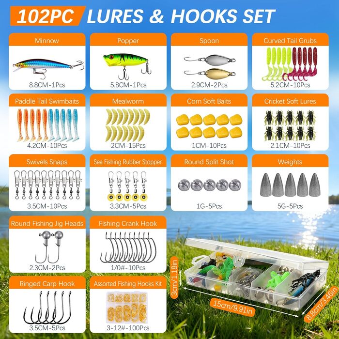 Предметний риболовецький набір для дітей, телескопічні вудки 2,1 м 1,8 м, повний комплект з котушкою, приманками та футляром для прісноводної риболовлі, рибальське спорядження для початківців, помаранчевий колір, 118-