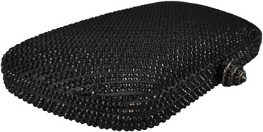 Елегантний міні-клатч FGG з кристалами для жінок, ідеальний для особливих подій, вечірок та весіль. Чорний колір, універсальний розмір.