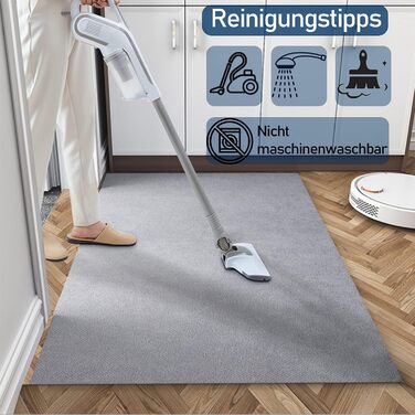 Килимок для дверей в приміщенні, килимок, що вловлює бруд, що миється, надтонкий вхідний килимок, міцний килимок для дверей, абсорбуючий кухонний килимок, нековзний килимок для дверей, що вловлює бруд, темно-сірий, 80 x 120 см (прямокутний)