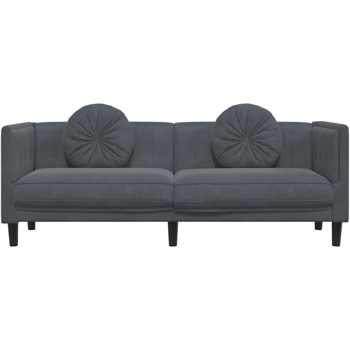 Диван, м&39який диван з подушками, диван для відпочинку, дизайнерський диван для вітальні, диван для вітальні, сучасний оксамит, темно-сірий, 3-місний, 3-місний темно-сірий