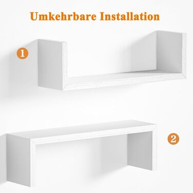 Настінна полиця SRIWATANA Біла, 5 шт. , дерев&39яна настінна полиця, плаваючі полиці, максимальне навантаження 40 кг, сучасний декор настінних дощок, настінні підвісні полиці своїми руками для вітальні, ванної кімнати, спальні, офісу, кухні (чисто біла)