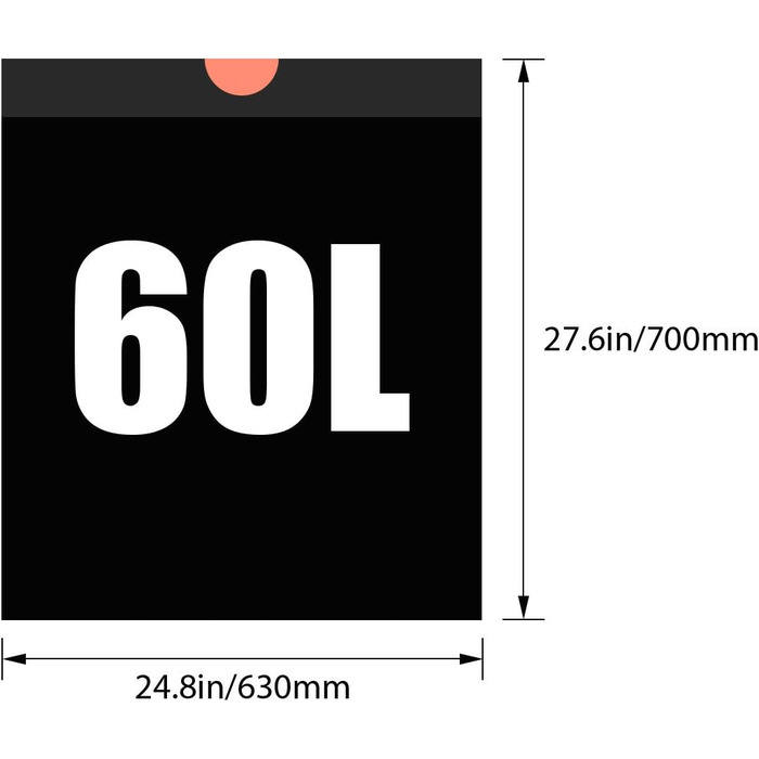 Сміттєві пакети ASelected, 200 шт. , 50-60 л, зі шнурком, сміттєві пакети з ручкою, супергерметичні, 10 рулонів, пакет для сміття зі шнурком, 60 літрів, великий 71 x 64 см, чорний, 60 л-чорний-200 шт.
