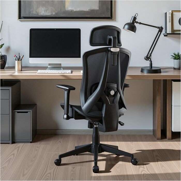 Ергономічне офісне крісло Storeo Imp, до 150 кг, карбонова сітка / метал, чорний