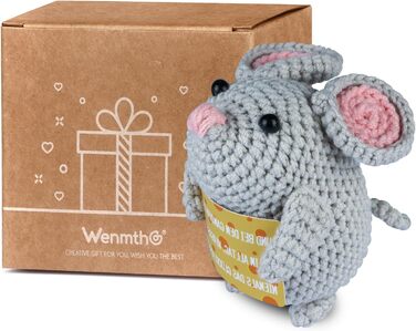 В'язана іграшка-талісман WenmthG "Кишенькові обійми" Миша