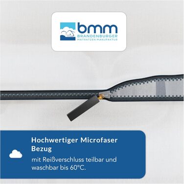 Матрац BMM Ortho Medic Plus 90x200 H4 пружинний матрац з кишеньковою структурою, 7 зон, висота 25 см, безпечний для спини при болях у спині, сертифікований Oeko-Tex, зроблений у Німеччині, надзвичайно жорсткий 90 x 200 см