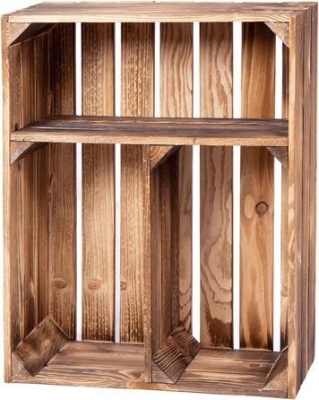 Вінтажна дерев&39яна полиця для спецій - приблизно 50 x 17 x 40 см, полум&39яне дерево Кухонна полиця, горизонтальний формат, 2 полиці, 50 x 17 x 40 см Горизонтальний формат, полум&39яне дерево