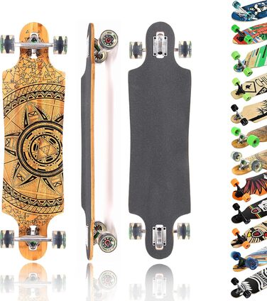 Лонгборд MAXOfit XXL Deluxe Jamaica LB-01 104 см 7-шаровий клен drop mount freeride ABEC-9 78A колеса 75мм повний компліт для фрірайду стрибків GeoLines дизайн оригінал Німеччина 2025