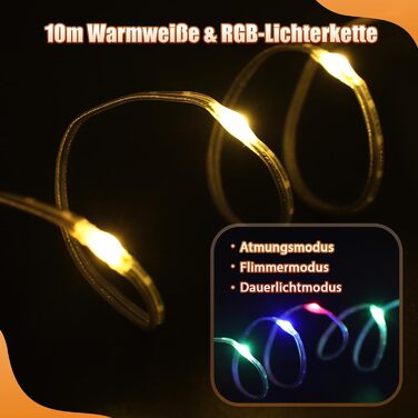 М кемпінгові гірлянди висувні, вуличні гірлянди, універсальні світлодіодні гірлянди - міцні та водонепроникні, зарядка від USB - п