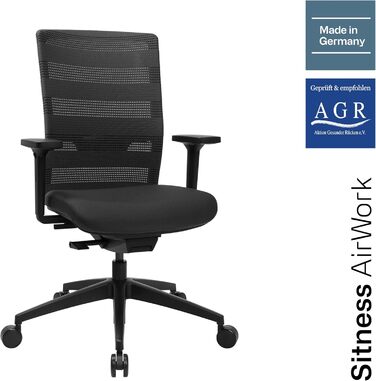 Офісне крісло SITNESS AirWork Технологія 3D Sitness Motion Чорний, базовий