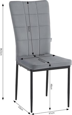 Обідні стільці WOLTU, комплект з 4 шт. , для їдальні, кухні, вітальні, офісу, сучасні кухонні стільці з оксамитовою м&39якою оббивкою та високою спинкою, металеві ніжки, вантажопідйомність до 150 кг, темно-сірий, темно-сірий оксамит 2 шт.