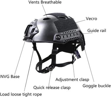 Тактичний шолом Mich зі знімною маскою для обличчя та окулярами для страйкболу, пейнтболу та полювання - ідеально підходить для активного відпочинку, чорні лінзи 2