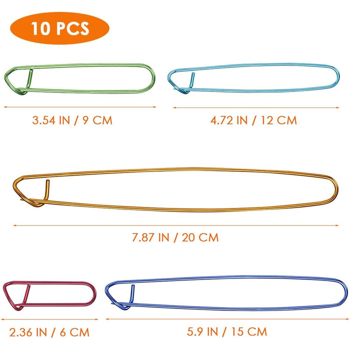 Тримачі для стібків для пряжі Безпечний тримач для вязальних паличок Вязальні спиці Маркери для стібків для плетіння Вязання гачком Вязання, 10 шт.