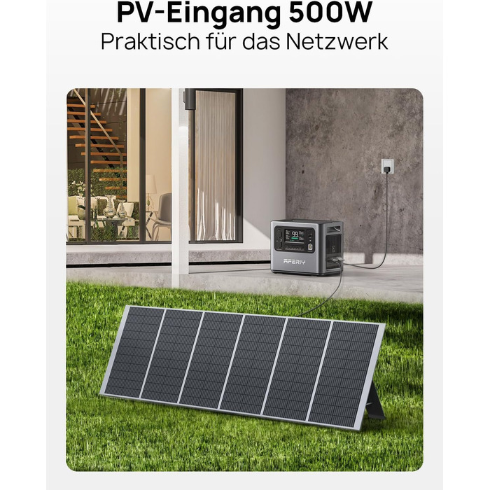 Сонячна електростанція AFERIY 2400 Вт (пік 4800 Вт) P210, із сонячною панеллю 200 Вт, акумулятор LiFePO4, 220 В-240 В, складна сонячна панель з USB, IP65, для кемпінгу на природі, подорожей, відключень електроенергії P210S200W