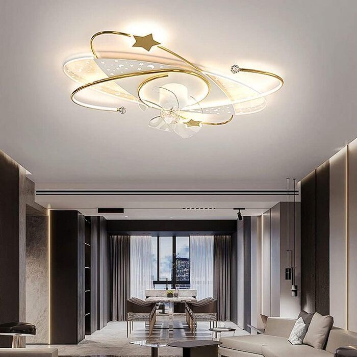 Вт світлодіодний стельовий світильник з регулюванням яскравості, стельовий вентилятор зі світлодіодним підсвічуванням, регульовано