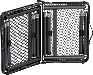 Складаний стіл-гриль GARLLEN, 60x40 см та 3 регульовані висоти (27/51/75 см), легкий та портативний, складаний стіл, кемпінговий стіл, бічний столик, садовий стіл, стіл для пікніка, невеликий стіл-гриль для кемпінгу, чорний, 60 x 40 x 27/51/75 см