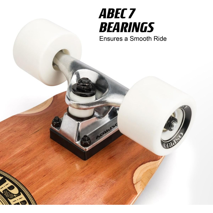 Скейтборд Osprey Single Kick Tail Cruiser In Skate We Trust Brown 27.5" міні-круїзер 70 см old school single kick 7-шаровий канадський клен ABEC-7 PU колеса 60x51 мм для новачків профі In Skate We Trust дизайн оригінал Великобританія 2025