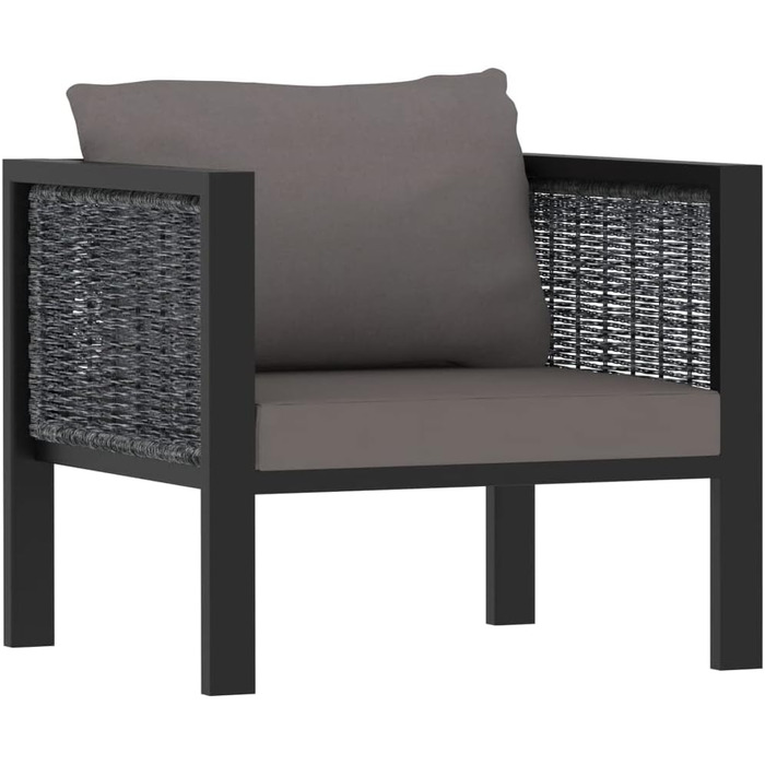 Комплект для відпочинку в саду з подушками Poly Rattan Anthracite, 7 шт.