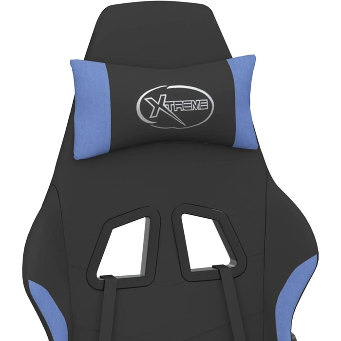 Ергономічне ігрове крісло чорного/синього кольору - зручне сидіння, регульоване, поворот на 360, модель 3143718