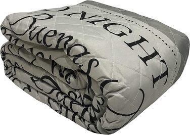 Покривало/плед для одного дому, біло-сіре стьобане, плед/покривало на диван, розмір 140x210 см, колір На добраніч сірий, 140x210 см На добраніч сірий