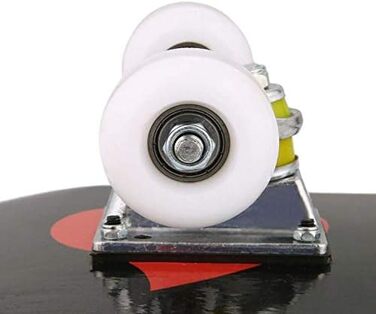 Круїзерний скейтборд з Double Kick - повний комплект для дітей, підлітків та дорослих, 7-шарова увігнута дека з канадського клена, 79 x 19.5 x 9.5 см, візерунок черепа