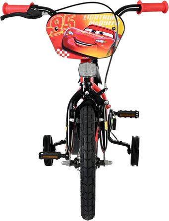 Дитячий велосипед Volare Cars 14 дюймів 3,55 років Ручні та американські гальма, додаткові колеса, захист ланцюга, світловідбивачі Регульоване сідло Подарунок для хлопчиків та дівчаток