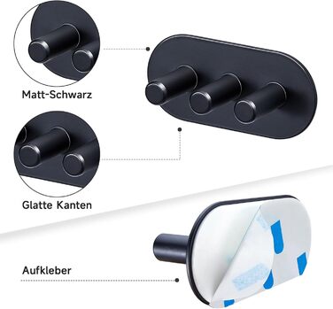 Тримач для зубної щітки Настінний без свердління Тримач для електричної зубної щітки, Тримач для головки щітки з нержавіючої сталі, Самоклеючий тримач для зубної щітки Тримач для головки для зубної щітки для зберігання у ванній кімнаті, чорний