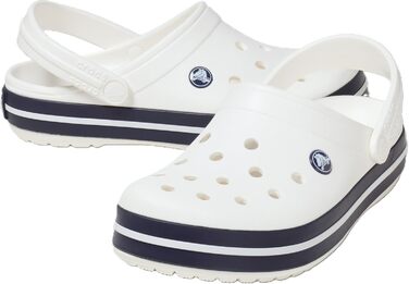 Сабо Crocs унісекс для дорослих з крокодиловою стрічкою, білий/білий/темно-синій, 12 жіночих/10 чоловічих