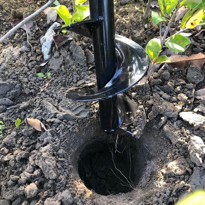 Бури для ґрунту для дриля, 5x809x40 см. Садовий бур для шуруповерта, інструмент для копання ям для посадки, міцний бур-шнек для квіткових горщиків та рослин, спіральний бур 5x809x40 см, чорний., 2 шт.