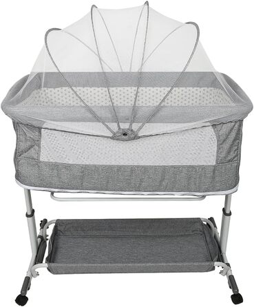 Дитячі ліжечка, дитяче ліжечко, ліжечко з колесами, дорожнє ліжечко, розкладне дитяче ліжечко з м&39яким матрацом, портативне, дитяче ігрове ліжечко з москітною сіткою (113 * 66 * 84 см) 113*66*84 см