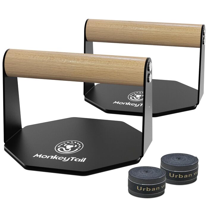 Ручки для віджимань MonkeyTail Обладнання для домашнього спортзалу для віджимань та тренування мязів рук Ручка з пінопласту (чорна) Виготовлена з заліза дерева